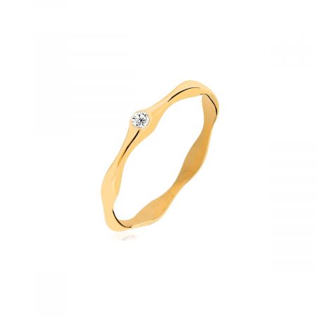Thin Molten Gold Plated Vermeil Gemstone Silver Ring
