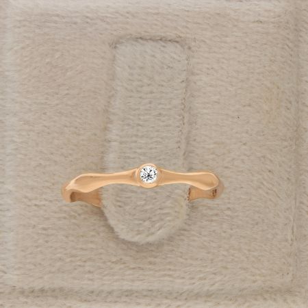 Thin Molten Rose Gold Plated Vermeil Gemstone Silver Ring