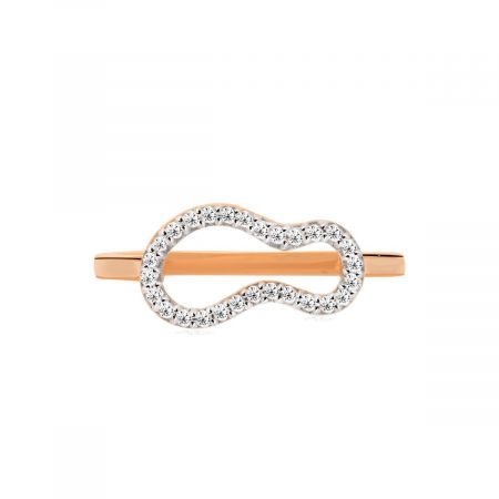 Minimal Studded White Topaz Rose Gold Plated Vermeil Silver Ring