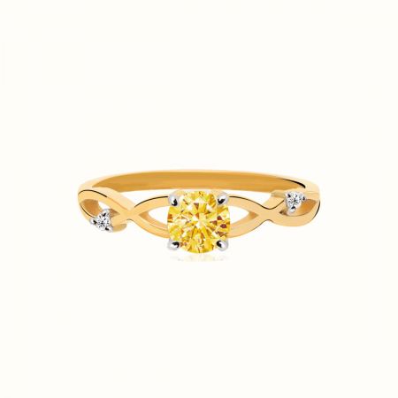Citrine With White Topaz Gold Plated Vermeil Silver Ring