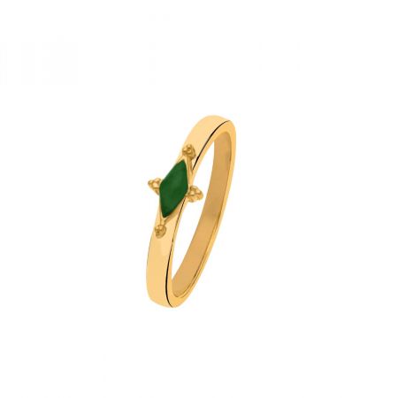 Enamel Gold Plated Vermeil Silver Ring