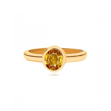 Lemon Quartz Gold Plated Vermeil Silver Ring