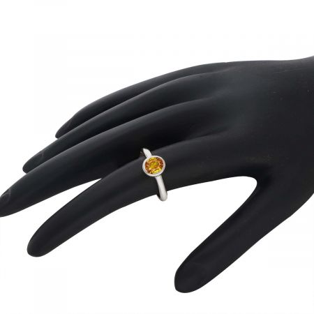 Lemon Quartz Rhodium Plated Vermeil Silver Ring