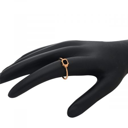 Black Onyx Rose Gold Plated Vermeil Silver Ring