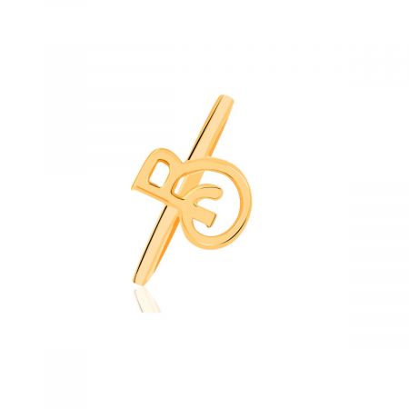 B Letter Gold Plated Vermeil Silver Ring