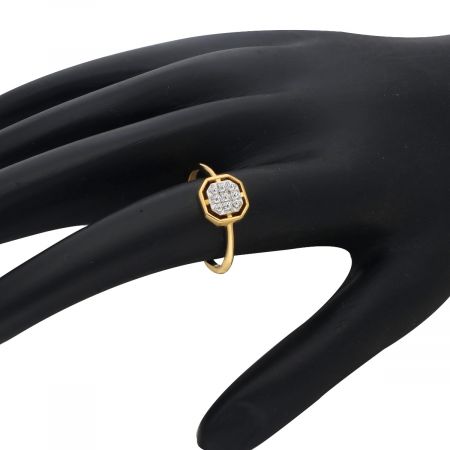 White Topaz Gold Plated Vermeil Silver Ring