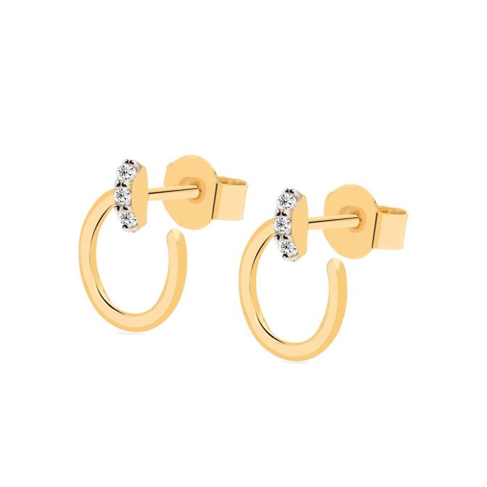 babylclub 24SS Gold studs top トップス 14k Yellow Gold Bujukan Stud Earrings. SKU: EG13742Y4JBT